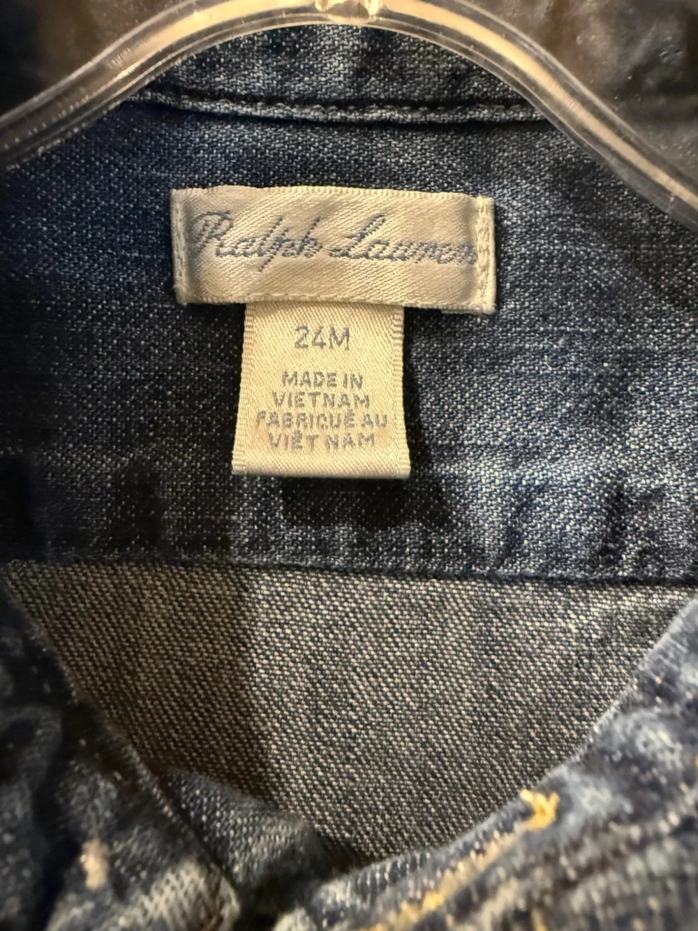 Polo Ralph Lauren Baby Girls Denim Cotton Shirtdress Size 24 Months